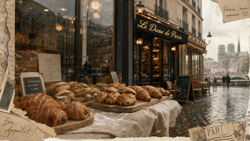 La dame de paris : vitrine gourmande près de Notre-Dame