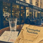 Le triomphe nation, brasserie à la Place de la Nation, vitrine et menu