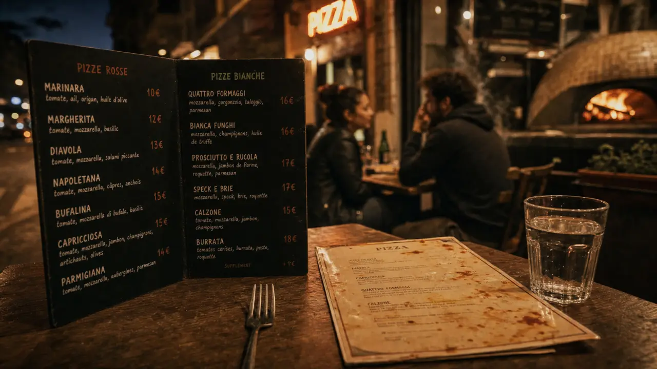 Pizzeria nation : ardoise prix et avis, table près d’une pizzeria