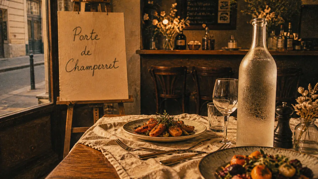 Champotes restaurant Porte de Champerret Paris 17, table bistronomique calme