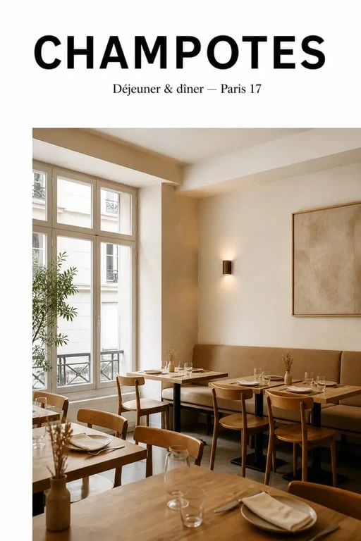 Champotes restaurant porte de champerret paris 17 : salle cosy et ambiance conviviale pour dîner à Paris 17
