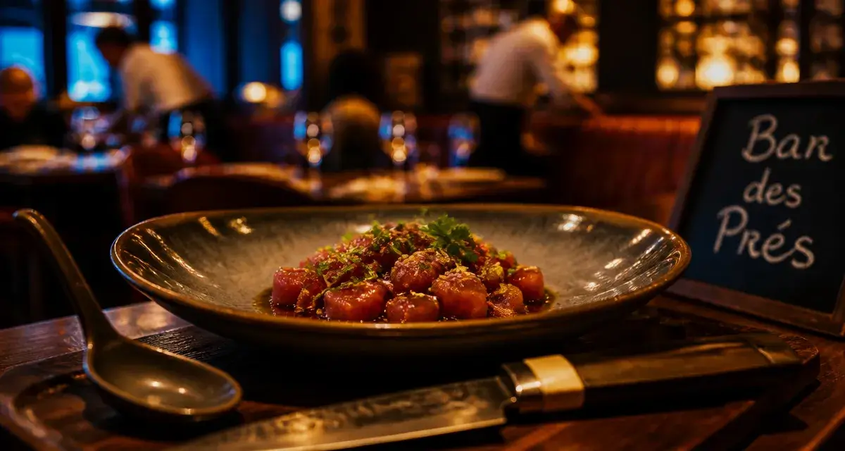Bar des pres paris : tartare de thon rouge, sauce soja et sésame