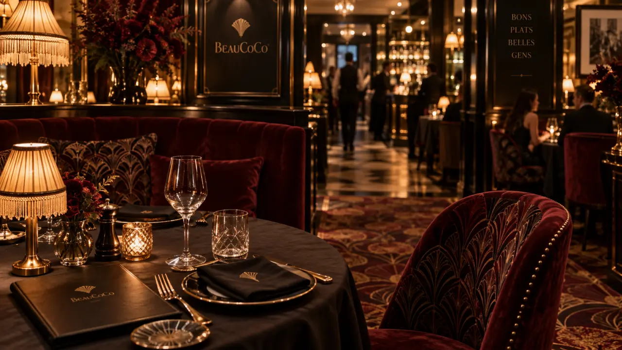 Coco restaurant paris : salle chaleureuse près de l’Opéra, ambiance bordeaux et or