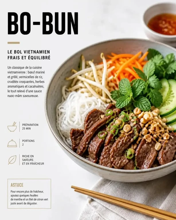 Bo-bun traditionnel du restaurant Mâm Việt Paris 11