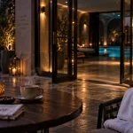 Le Bellune Bar Hotel & Spa Paris, terrasse et entrée spa en 15e