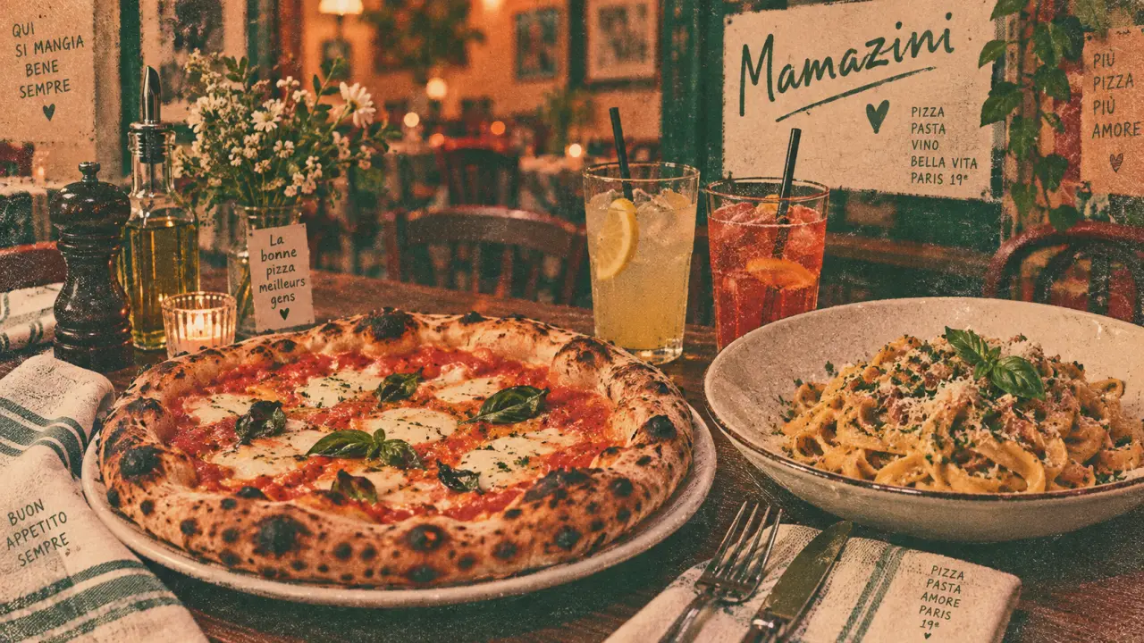 Mamazini restaurant paris : pizza italienne halal sans alcool près de Rosa Parks