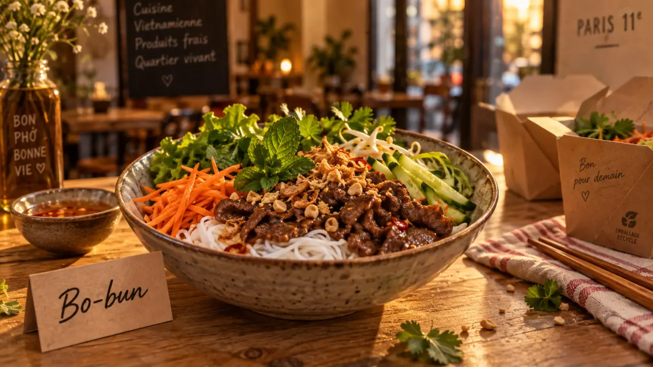 Restaurant mam viet paris 11 : bo-bun vietnamien au bœuf et vermicelles