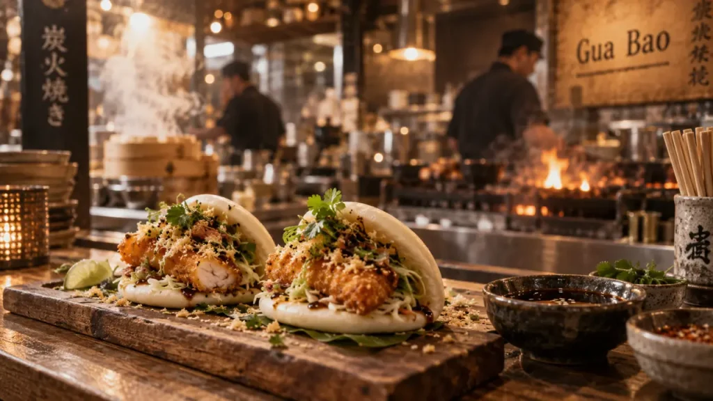 Bao bar paris : gua bao faits maison vapeur, binchotan et cuisine ouverte