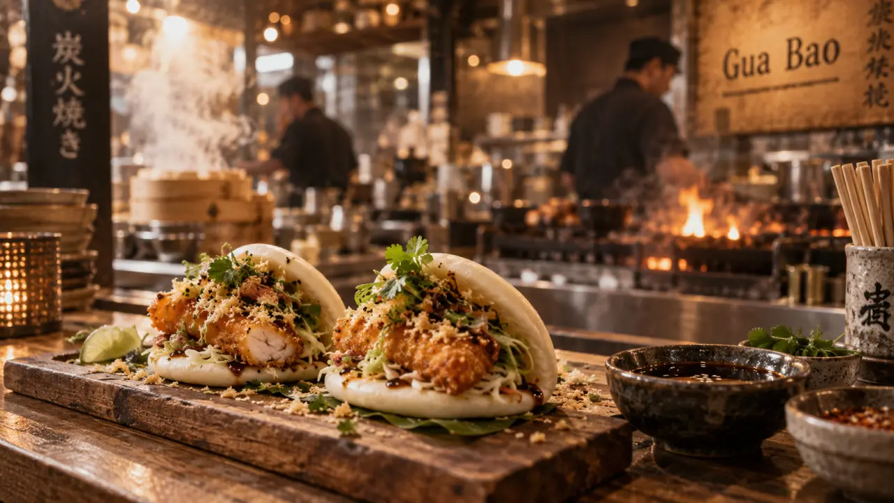 Bao bar paris : gua bao faits maison vapeur, binchotan et cuisine ouverte