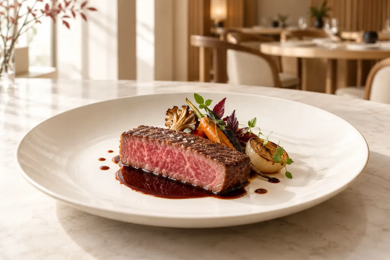 Restaurant Wagyu Paris avec pièce de bœuf persillée et ambiance gastronomique