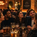 Social bar paris près de la Gare de Lyon, amis et bières au comptoir