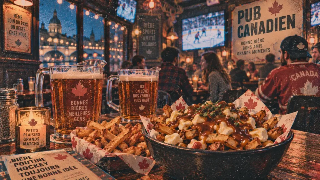 the great canadian bar paris, pub canadien près de la Seine, bière et poutine